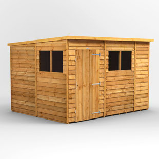 POWERSHEDS 8.5 ft. W x 10.2 ft. D Solid Wood Overlap Pent Garden Shed