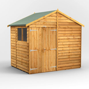POWERSHEDS 8.5 ft. W x 6.4 ft. D Solid Wood Overlap Steep Slope Garden Shed