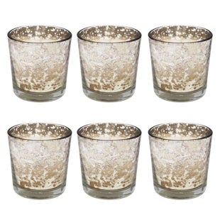 ALCHEMADE Silver Glass Votive Candles With Vanilla Scent - 6 Pack