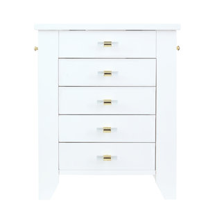MERCER41 Chelsea Wood Jewelry Box + Mirror