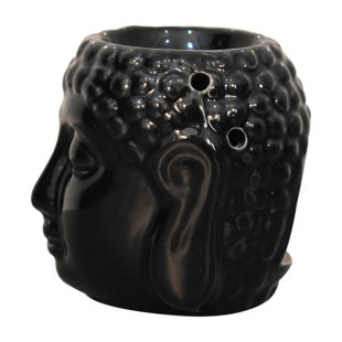 GLOBAL VISION DIRECT Black Buddha Oil Burner Set (Ylang Ylang, White Lotus, Lavender)