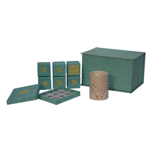 GLOBAL VISION DIRECT Cut-Out Leaf Wax Melter Set (Lemon & Pine, Jasmine & Lime, Orange, Lime And Basil, White Tea Sage, Honeysuckle & Jasmine, Grapefruit & Mangosteen)