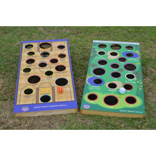 DEEP SHOT GAMES Two-Game Set - Golf + Basketball Bean Bag Toss Games