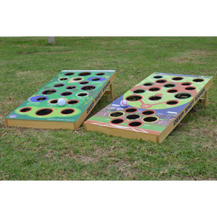 DEEP SHOT GAMES Two-Game Set - Baseball + Golf Bean Bag Toss Games