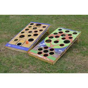 DEEP SHOT GAMES Two-Game Set - Baseball + Basketball Bean Bag Toss Games