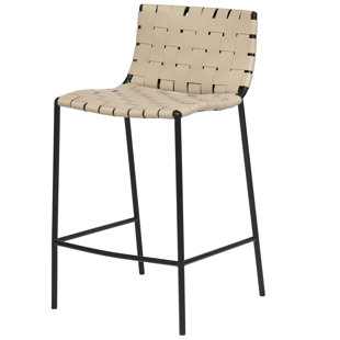 WILLISTON FORGE Bensonhurst Upholstered Counter Stool with Metal Frame