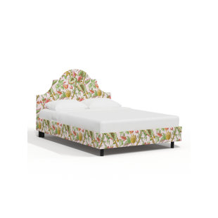 RED FROM SCALAMANDRÉ Red from Scalamandre Crafted by Cloth & Company Geneva Platform Bed in Pattern