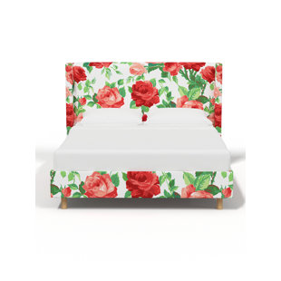 RED FROM SCALAMANDRÉ Red from Scalamandre Crafted by Cloth & Company Hudson Platform Bed in Pattern