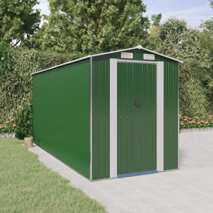 VIDAXL 6ft. 4 in. W x 14ft. 5 in. D Galvanized Steel Storage Shed