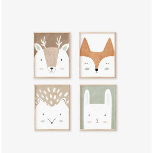 NEMO AND HER Woodland 4 Piece Paper Print Set