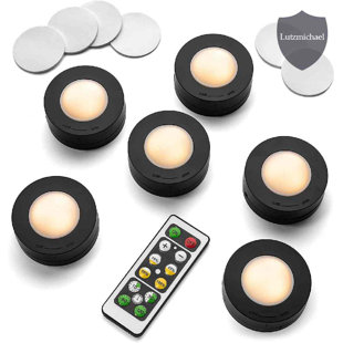 MENGGUTONG Wireless Remote Control Dimmable Auto-Off Low Power Consumption LED Puck Lights Sign