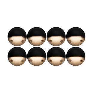 GKOPLUS Black Low Voltage Integrated LED Metal Deck Light Pack (Set of 8)