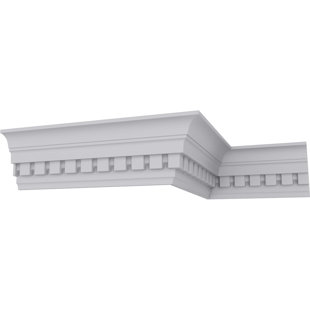 EKENA MILLWORK 3"H x 2"P x 3 5/8"F x 94 1/2"L Dentil Crown Moulding