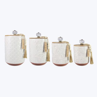 LOVE HAPPY CREATIONS LLC Ceramic / Porcelain Jar - Set of 4 (Set of 4)