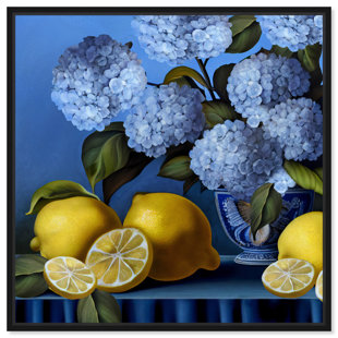 Hydrangeas And Lemons " Hydrangeas And Lemons Vase " by Oliver Gal