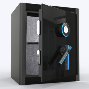BOFON Security Box, Fingerprint Password Safe Box with Key,Built-in Humidity Monitor