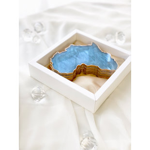 RAIN SKY HOME DECOR Carolina Blue Africa Coasters (Set of 2)