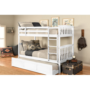 Iaria Twin Solid Wood Standard Bunk Bed with Trundle by Harriet Bee, Mattresses Not Included
