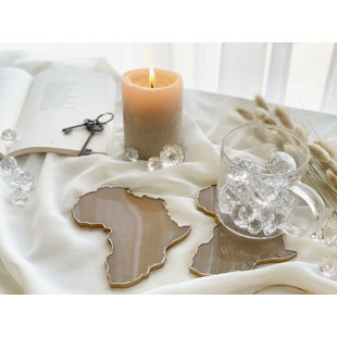 RAIN SKY HOME DECOR Honey Africa Coasters (Set of 2)
