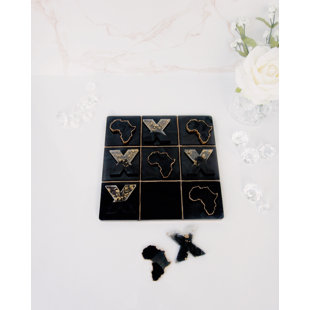 RAIN SKY HOME DECOR Tic Tac Toe Africa - Noir