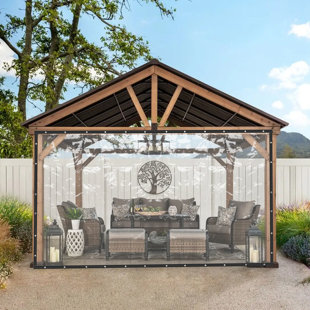 YYBUSHER Outdoor Durable Clear Awning Patio Waterproof PVC Curtain