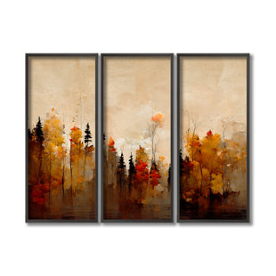 READY2HANGART " A Forest In Autumn By Treechild " 3 - Pieces (Set of 3)