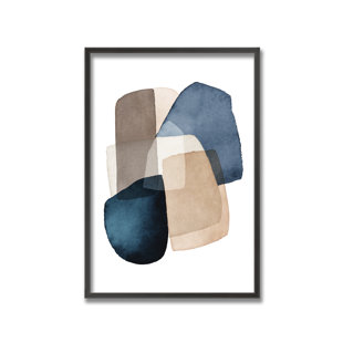 READY2HANGART " Blue Brown Blocks By Kathrin Pienaar "