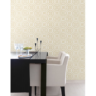 GALERIE WALLCOVERINGS Metallic FX Geometric Design 33' L x 21" W Wallpaper Roll