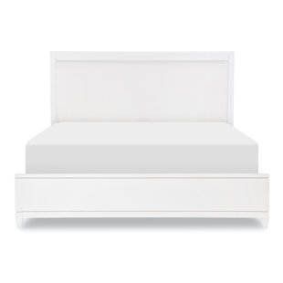 LEGACY CLASSIC FURNITURE Lillybelle White Solid Wood and Upholstered Panel Bed