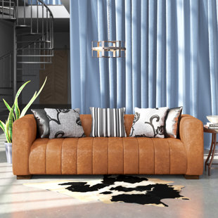 TRENT AUSTIN DESIGN® Oxley Full-Grain Genuine Italian Leather Sofa