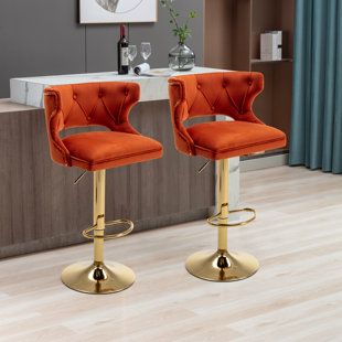 ROSDORF PARK Swivel Adjustable Height Counter Stool (Set of 2)