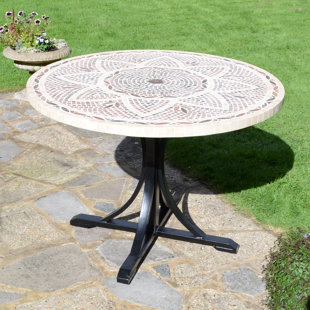 DAKOTA FIELDS MONTPELLIER Garden Stone Mosaic Table