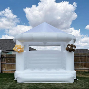 CONNSANN 13' x 13' White Bounce House with Air Blower for Wedding/Party