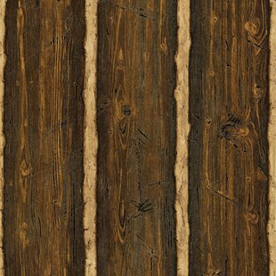 MILLWOOD PINES Ketchum Log Cabin 33' x 20.5" Wood 3D Embossed Wallpaper