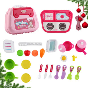 XSIX Little Shoulder Bag Mini Playset Dollhouse Environmental Plastic Kitchen Set