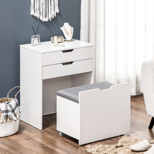 BRAYDEN STUDIO Vasta Dressing Table with Mirror