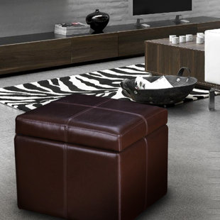 EBERN DESIGNS Hanscom Faux Leather Ottoman