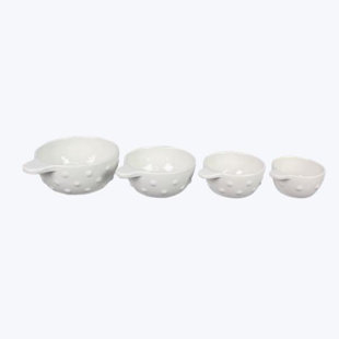 LOVE HAPPY CREATIONS LLC Cottage Core Ceramic Measuring Cup, 4pcs/set (Set of 4)