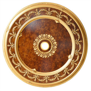 ARTISTRY LIGHTING Round Brown Marble Center Ceiling Medallion