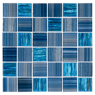 ANDOVA Oceanic Caspian 2" Glass Square Grid Mosaic Sheet Wall & Floor Tile