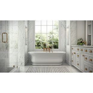 MALIBU HOME Monterey 72" x 34" Freestanding Soaking Bathtub