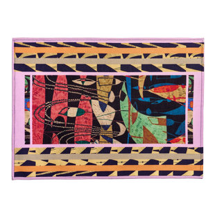 K-APOSTROPHE Sukari Pink/Yellow/Black 18" Placemat (Set of 2)