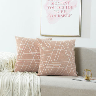 NORDECO HOME Geometric Pattern Modern Chenille Jacquard Pillow Cover (Set of 2)