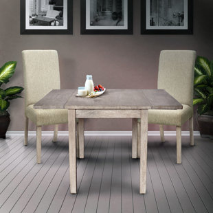 OPHELIA & CO. Kiska Drop Leaf Solid Wood Dining Table