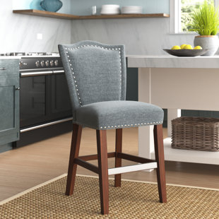 ANDOVER MILLS™ Aliana Nailhead Upholstered Bar & Counter Stool