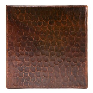 PREMIER COPPER PRODUCTS 6" x 6" Hammered Copper Tile - Quantity 8 (Set of 8)