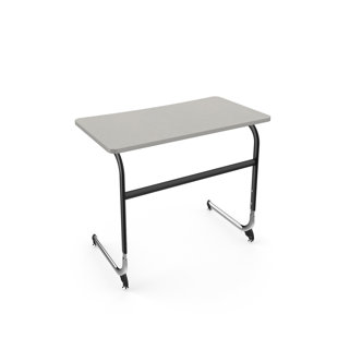 KI FURNITURE Intellect Wave Cantilever Desk - ADA Adjustable Height Laminate Top - IWDCL
