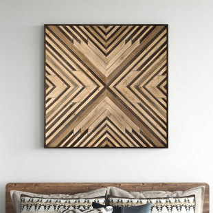 UNION RUSTIC Boho Abstract Wall Decor on Solid Wood
