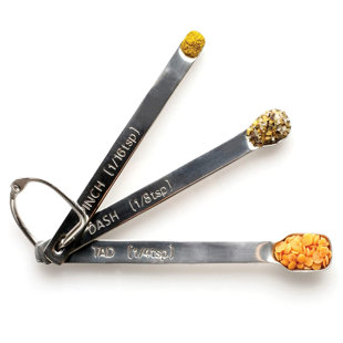 2LB DEPOT 2Lbdepot Measuring Spoons Set Of 3 (Tad 1/4 Teaspoon, Dash 1/8 Teaspoon, Pinch 1/16 Teaspoon), Chrome Finish, Premium Heavy-Duty Stainless Steel, Narrow, Long Handle Design Fits In Spice Jar