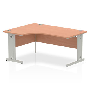 INBOX ZERO Impulse L-Shaped Metal Base Computer Desk